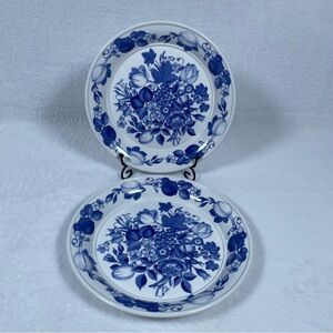 LOT OF 2 Vtg Portmeirion HARVEST BLUE Angharad Menna 8 1/2" Luncheon/Salad Plate